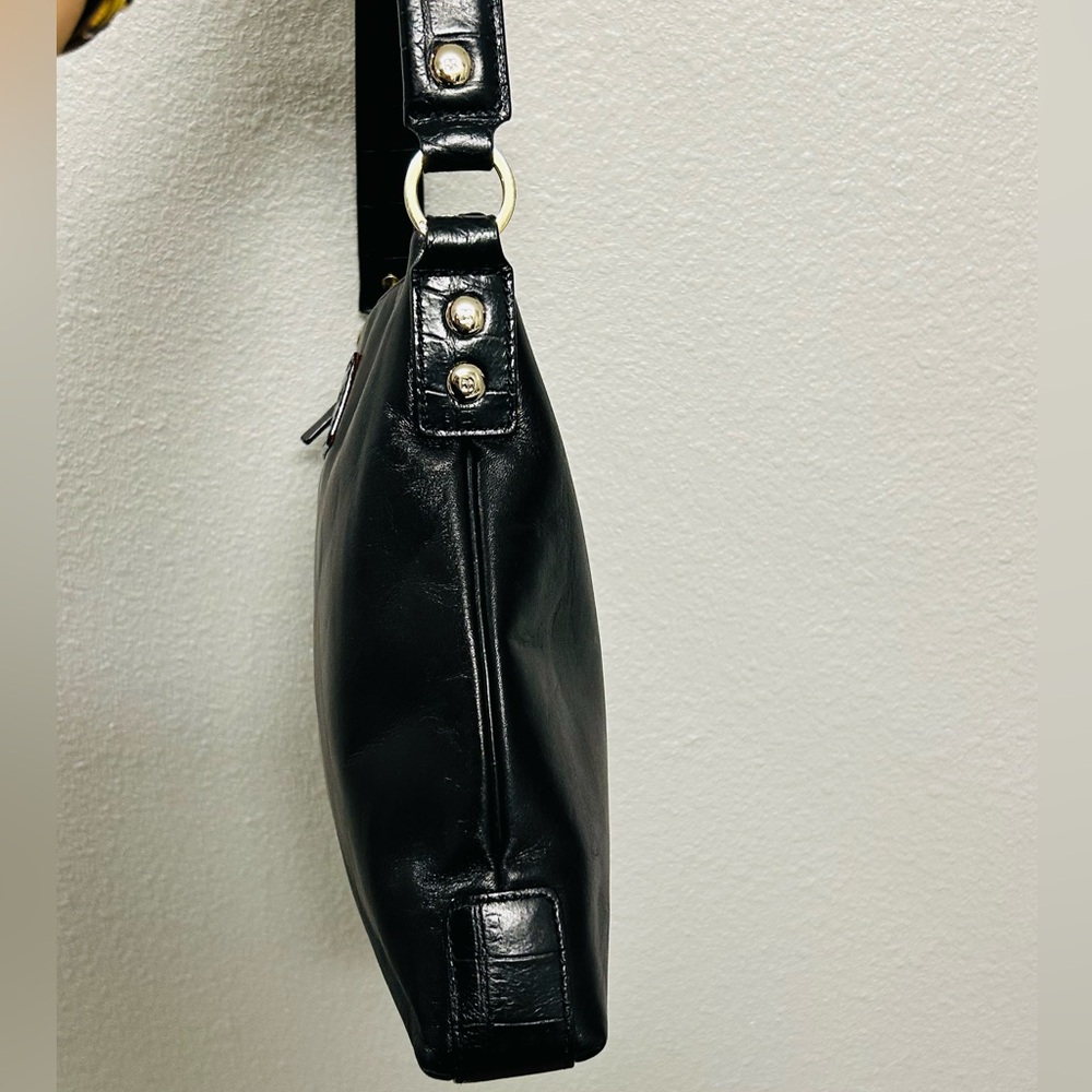 Kate Spade Black Leather and Croc Material Shoulder Bag NEW - Picture 5 of 7